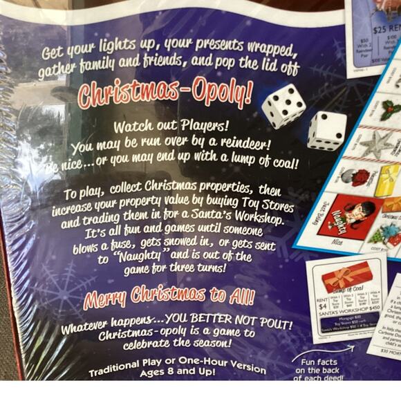 Monopoly style Christmas Edition board game Sealed Unopened - Picture 4 of 6